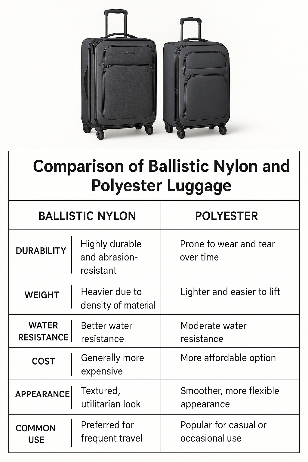 Ballistic Nylon vs Polyester Luggage: Which Material is Best for You?